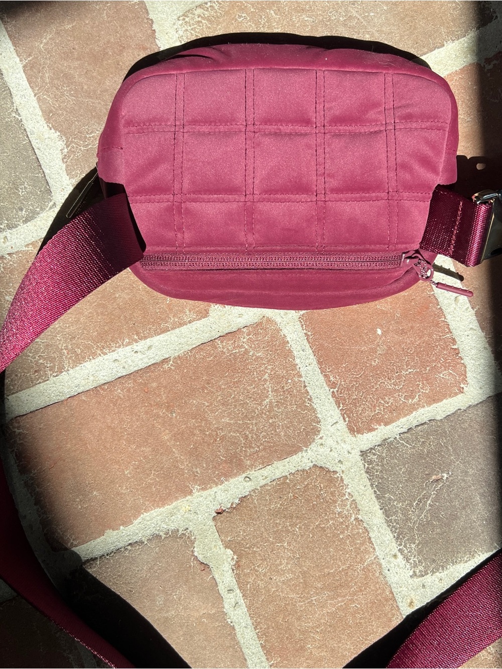 lululemon athletica Quilted Crossbody Bag in Berry Rose with Gold Hardware - Picture 3 of 4